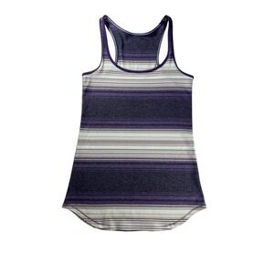 Lululemon Swiftly Racerback Striped Tank Athletic Purple Gray White Size‎ Small